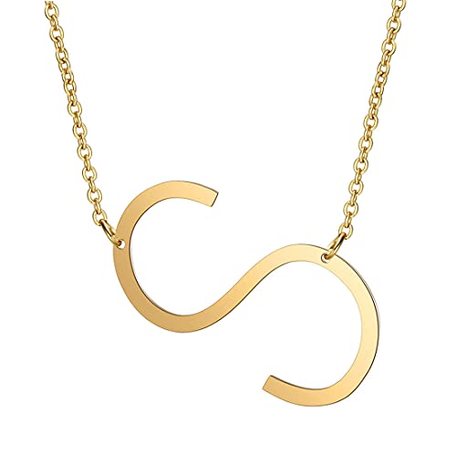 Image of Yellow Chimes Fashion Stainless Steel Gold Plated Initial Letter Pendant for Women and Girls