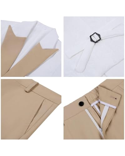 Mens Suit Formal Suit for Men Wedding Tuxedo 3 Piece Floral Jacquard Jacket Pants Vest Men Party Blazer3