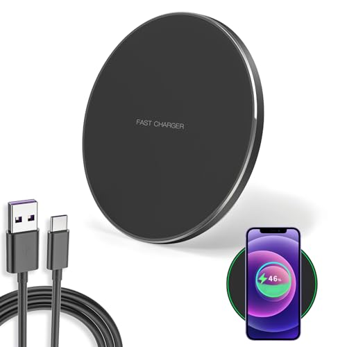 Chargeur 35W Induction Compatible avec iPhone 15 14 13 12 11 XS XR Pro Max, AirPods 2 3 Pro, Sam-Sung Galaxy S24 S23 S22 S21 S20 Note 10 S10, Charge Induction Sécurisée avec Câble USB-C Inclus