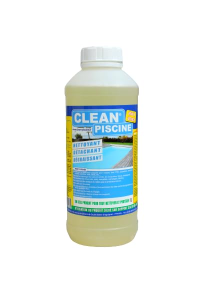 Clean Piscine Nettoyant pour Ligne d'eau, Piscine, Spa, Terrasses, Mobiliers de Jardin, Parasol, Store, PVC | Multi-Usages | 1L : Nettoie, Détache, Dégraisse...