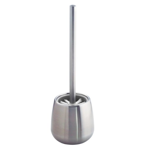 iDesign Forma Brizo Toilet Bowl Brush and Holder for Bathroom Storage - Brushed Stainless Steel