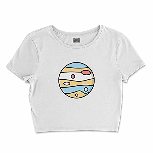 T-shirt blanc court S Bdwtswi-100074-s haut basique col rond pour femme