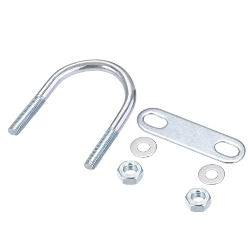 Image of METALLIXITY U Bolts 4 Sets (M8x42x75mm), Round U Bolt Steel with Nut and Plate - for Construction, Pipe