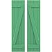 Ekena Millwork ARW102BB414X75LPH Americraft Four 2 Exterior Real Wood Joined Board-n-Batten Shutters w/Z-Bar (Per Pair), 14"W x 75"H, Lily Pads
