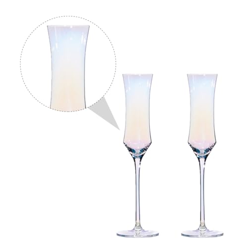 Verre à vin rouge lot de 2 verres à pied colorés design arc-en-ciel transparent taille fine