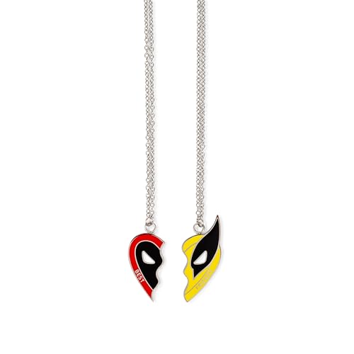 SalesOne Marvel Studios Deadpool & Wolverine Best Friends 2-Piece Enamel Pendant Necklace Set | Jewelry For Cosplay Display and Everyday Wear