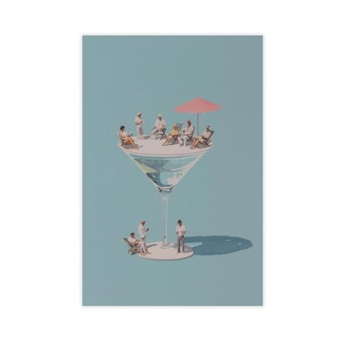 Poster de cocktail Happy Hour décoration murale salon moderne