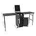 Double Manicure Table, Portable Nail Desk with Storage Folding Beauty Organizer Workstation Professional Makeup Cosmetic Case for Salon Spa Home Black for Nail Artists Technicians Enthusiasts (Black)