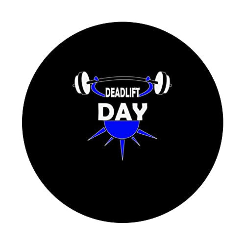 Deadlift Day Barbell Powerlifting Squats Gym PopSockets Swappable PopGrip, Black - Image 3