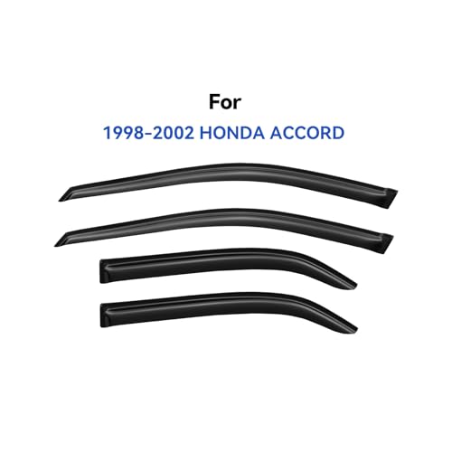 Image of Window Visors Rain Guards for 1998 1999 2000 2001 2002 Honda Accord, Out-Channel Window Vent Wind Deflectors Visors Shades for 98-02 Accord Sedan