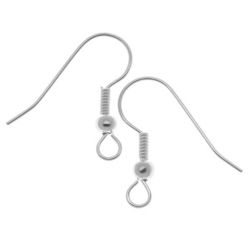 Lyanther Boucles d 'Oreilles en Acier Chirurgical plaqué Argent, hypoallergéniques (x100)