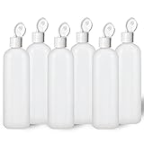 MoYo Natural Labs 4 oz Travel Bottles, Empty Travel Containers with Flip Caps, BPA Free HDPE Plastic Squeezable Toiletry/Cosmetic Bottles (6 pack, Translucent White)