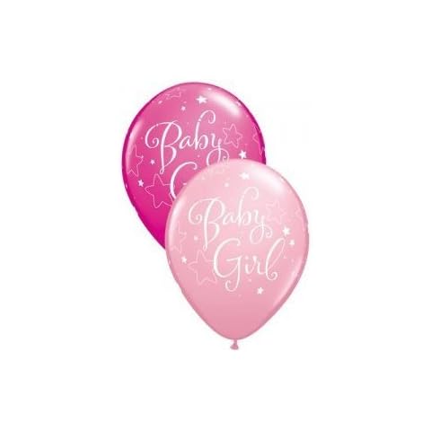 Baby Girl Stars Latex Balloons (5) Cover