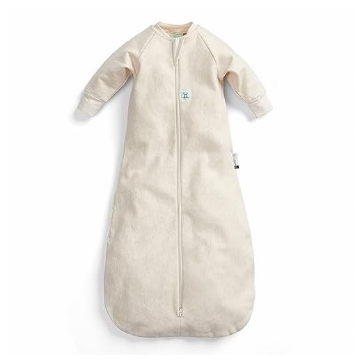 ergoPouch 1.0 Tog Jersey Sleeping Bag - Organic Cotton Baby Sleeping Bag, Made of Soft & Breathable Material (Oatmeal Marle, 3-12 months)