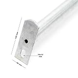 Wiltec Sturmanker aus Stahl 650 x 290 mm, Bodenanker verzinkt, Zaunhalter zur Sturmsicherung, Pfostenhalter für Gartenzaun und Sichtschutz