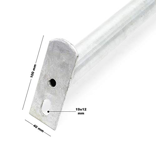 Wiltec Sturmanker aus Stahl 650 x 290 mm, Bodenanker verzinkt, Zaunhalter zur Sturmsicherung, Pfostenhalter für Gartenzaun und Sichtschutz