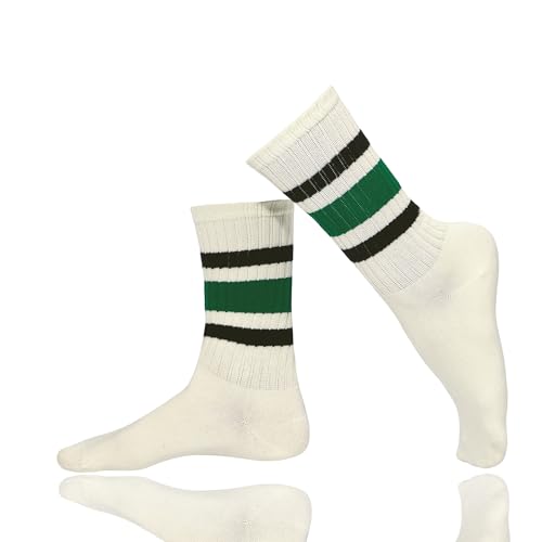 Zando Women's Striped Retro Vintage Calf Socks - Sporty & Casual Cotton Socks4
