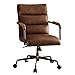 Acme Furniture Harith Top Grain Leather Office Chair in Retro Brown