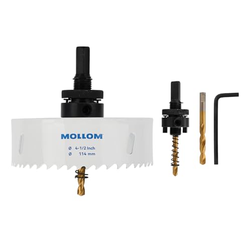 Mollom 114mm (4-1/2") HSS M42 8% Cobalt BI-Metal Hole Saw with Arbor