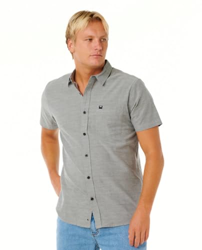 Rip Curl Men's Classic Surf Ourtime Short Sleeve Button Up Shirt, Black
