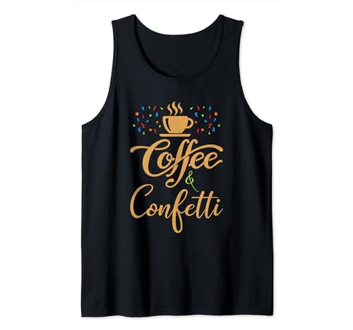 Diseño de café y confeti de BrewFiesta Camiseta sin Mangas