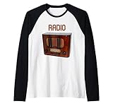 Design unique Ancienne Radio Vintage Antique Manche Raglan