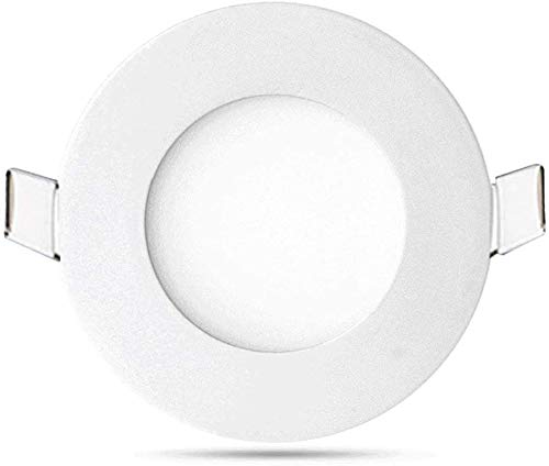SHANNY Ultra Thin 3W LED Ceiling Panel Light 3" Recessed Round Downlight for Home, Office, Mall, Low Energy Consumption Dimmable with Driver (WARMWHITE DIMMABLE)