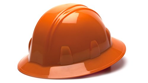 Pyramex Safety SL Series Full Brim Hard Hat 6-Point Ratchet Suspension Orange