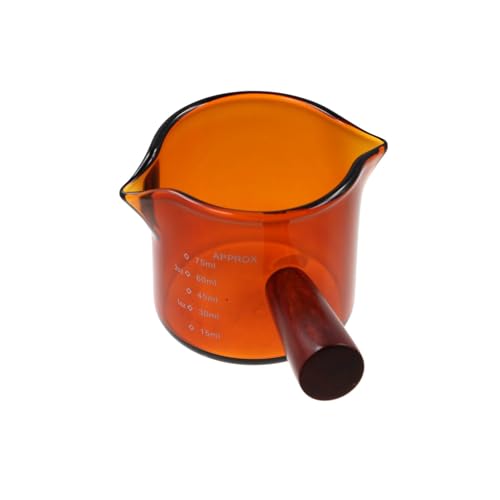 Vaso medidor espresso 2.5 oz con mango de madera miniatura 3