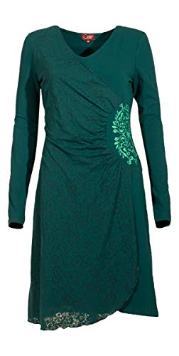 Coline Vestido Chic y Femenino con Manga Larga. (Esmeralda, XXL)