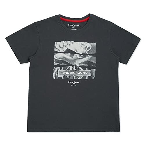 Image of Pepe Jeans Boy's Regular Fit Crew Neck Graphic Print T-Shirt