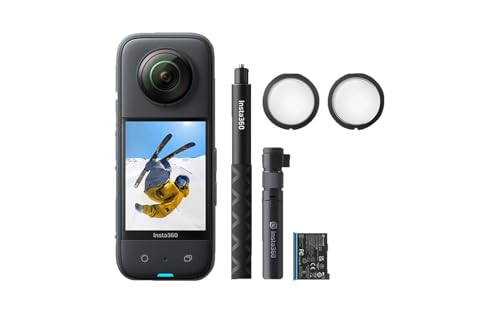 insta360 X3 Creator Kit (X3 Action Camera+X3 Sticky Lens Guards+X3 Battery+Bullet Time Accessory Bundle) 1/2" Sensor, 5.7K 360 Capture, Optical Zoom 3X, 72 MP 360 Photo, 4K Single Lens Mode, Black