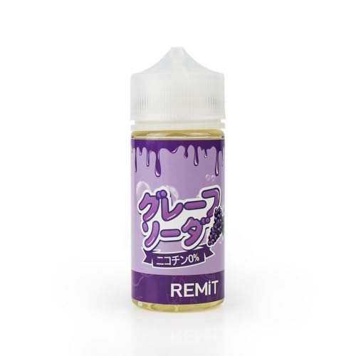 電子タバコ リキッド Remit ベイプ VAPE シーシャ 持ち運び 10ml/60ml/100ml ニコチン無し タール無し PG50%:VG50% 人気フレーバー 濃厚 調合に便利 (100ml, グレープソーダ)