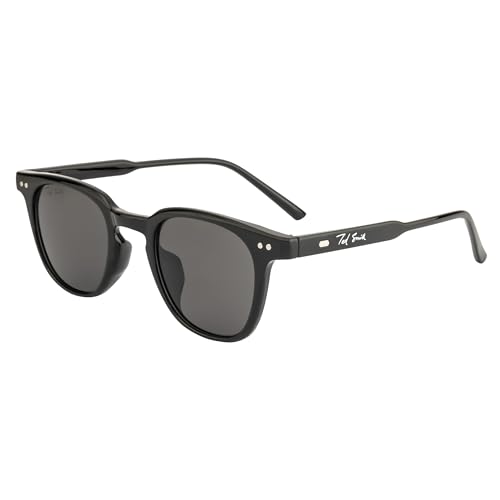 Image of Ted Smith Men's Women's UV Protection Grey Lens Black Square Sunglasses