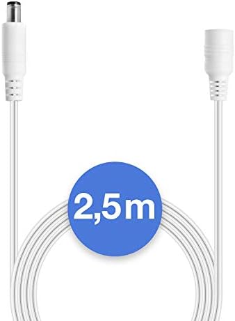 Wicked Chili 2,5m przedłużacz DC kompatybilny z Philips HUE Lightstrip Plus (White i Color Ambiance) V3 / V4 z Bluetooth (fioletowe opakowanie) przedłużacz do zasilacza S020YM2400083 biały