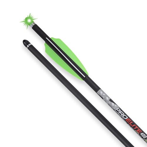 TenPoint Lighted Pro Elite 400-20 Carbon Crossbow Arrows Pack of 3 - with Alpha-Blaze Lighted Nock & Alpha-Nock HP & HP Aluminum Bushing - Essential for Crossbow Hunting