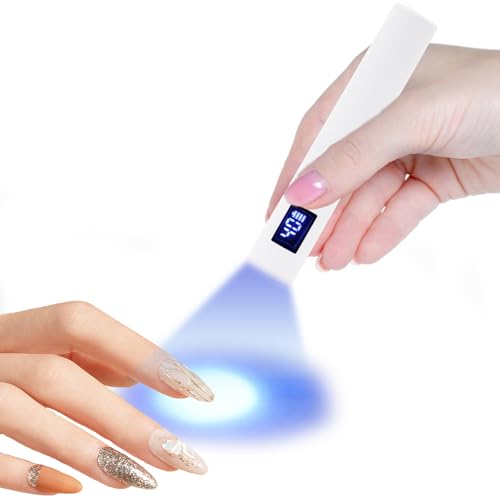 Voocye ネイルライト 3W uvライト レジン用 ペン型 ledライト ネイル ジェル ネイルライト 硬化ライト USB充電式 led & uv 硬化 速乾 2階段タイマー 全ジェル対応 手足兼用 (ホワイト)