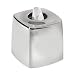 mDesign Metal Square Facial Tissue Box Cover Holder for Bathroom Vanity Countertops, Bedroom Dressers, Night Stands, Desks and Tables - Polished Stainless Steel