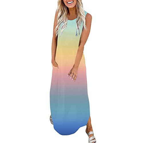 Ollysqiar Formal Dresses For Women Sleeveless Vest Round Neck Sport Dress Flowy Midi Dress Deals Womens Clothes Prime Deals Pink Wrap Dress Women Spring Dresses #TOP12