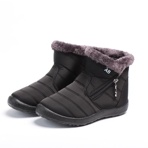 Icosilify bottes neige hiver confortables unisexe homme femme fourrure fuzzy intérieur extérieur