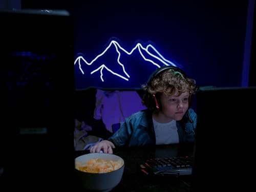 Image of Ulalaza LED Decorative Lights USB Mountains Sunrise Sunset Led Neon Signs Home Decoration Wall Art Holiday Gift Brightness Adjustable 16.5''x9.5''