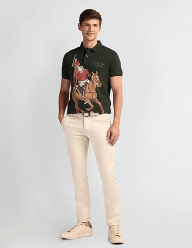 Image of U.S. Polo ASSN. Printed Polo T Shirts for Men - 100% Cotton, Half Sleeve Mens Tshirt
