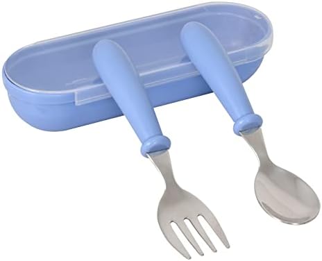 Set Posate Bambini In Acciaio Inox - 2 Pezzi (Cucchiaio E Forchetta) Per Casa E Scuola, Design Ergonomico - Foto 2
