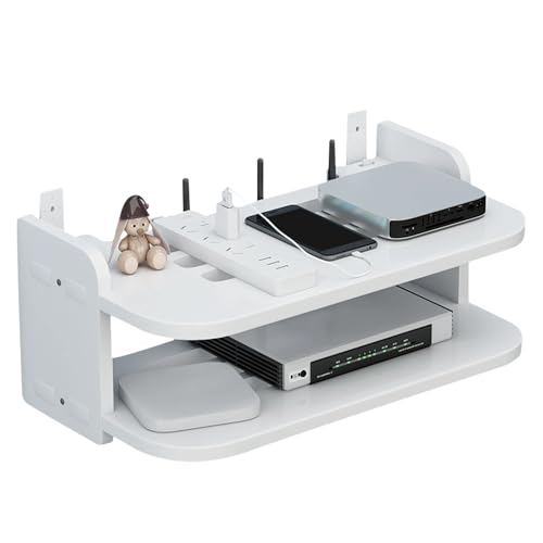 Tissting Support de Rangement pour Décodeur étagère Murale à Suspendre pour Boîte De Télévision Lecteur DVD épais Support de Décoration Flottant pour...