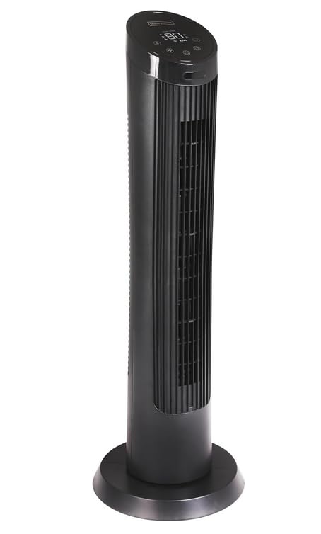 Ventilador de torre inteligente de 36 pulgadas con mando a distancia, ventilador portátil silencioso de 45 W, oscilación de 90°, 4 modos y velocidades, temporizador de 12 horas, 2 bases y pantalla