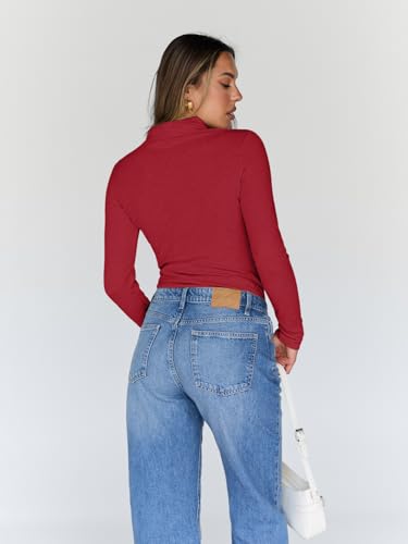 Foto de Trendy Queen - Blusa de manga larga y cuello alto para mujer, prenda a la moda, básica, ajustada, suave y térmica para invierno y otoño (imagen 5)