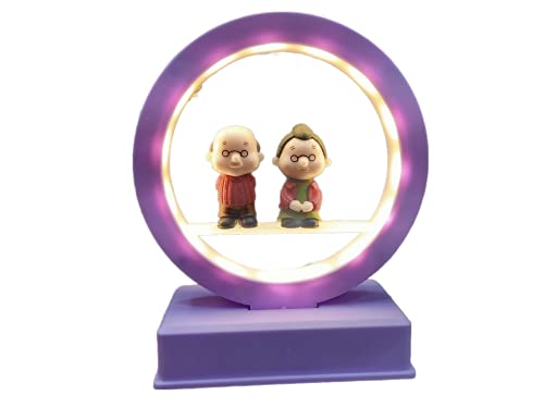 Image of AUGEN Plastic Led Light Old Couple Idol Statue Showpiece for Home Decor Decoration and Gifting (1 Piece, 9937C)
