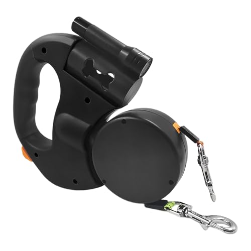 Laisse rétractable antichoc chiot avec lumière LED pour sécuriser les sorties de nuit - 2