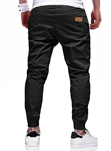 Jmierr JM5M771124-2-L Mens Cotton Drawstring Cargo Pants - Outdoor Hiking Gym Twill Joggers thumb #2