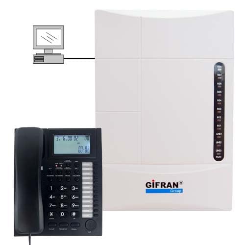Kit Centralino telefonico analogico 3/8 + 1 Telefono Professionale